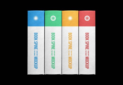 Book Spines Mockup For Publishing Branding And Book Cover Design