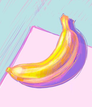 Banana -  bold pop art style digital illustration GPG