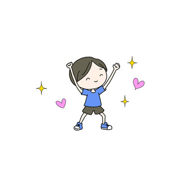 Cute man character doing jumping jack illustration from Sport Series, transparent PNG background