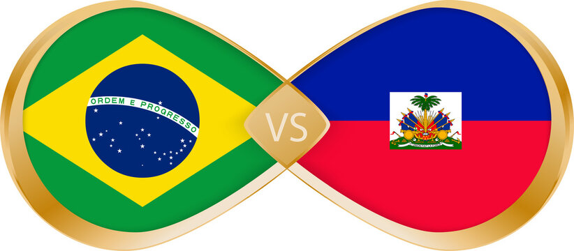 Brazil vs Haiti Flags, Football Match Icon