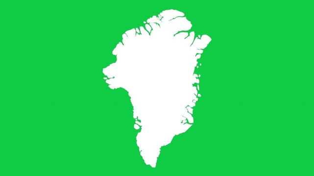 Greenland map pop animation with green background