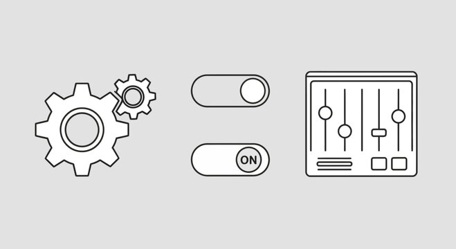 Set of UI Icons for Settings and Configuration