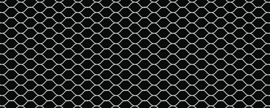 Net pattern. Rope net vector silhouette. Soccer, football, volleyball, tennis and tennis net pattern. Fisherman hunting net rope texture or pattern.