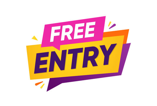 Free Entry Banner Template &ndash; Modern Promotional Badge Vector