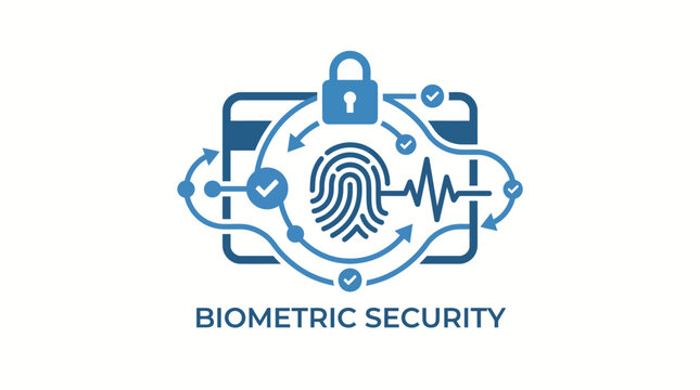 Biometric security technology logo design concept.