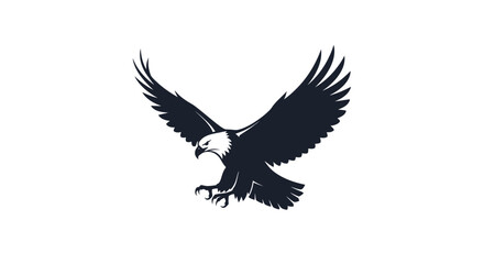 Fototapeta premium A silhouette of a majestic bird in flight, wings outstretched, depicted in a minimalist style