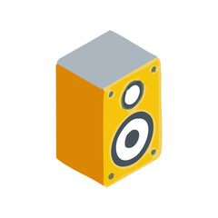 Isometric Studio Monitor Speaker Vector Illustration, Audio Sound System Loudspeaker Box 3D Doodle Clipart © Nadine