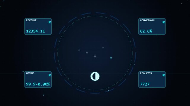 Futuristic Digital Interface Displaying Global Data and Analytics.