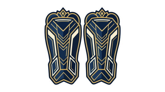 Football shin guards icon soccer protective equipment geometric vector