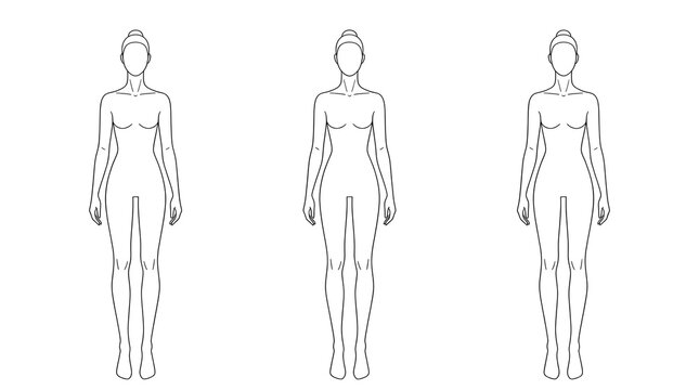 vector illustration of a female body fashion design figure 