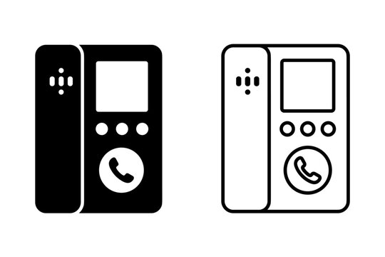 Intercom system icons showing both solid and outline styles for easy integration