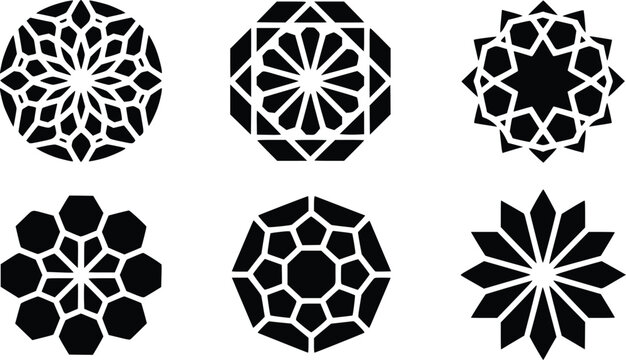 a collection of 6 8 distinct black silho X1ONzcm6Xze9MBezHGkpJQ dB2JXIEnSGKldU 3pF6 xw isolated on white background
