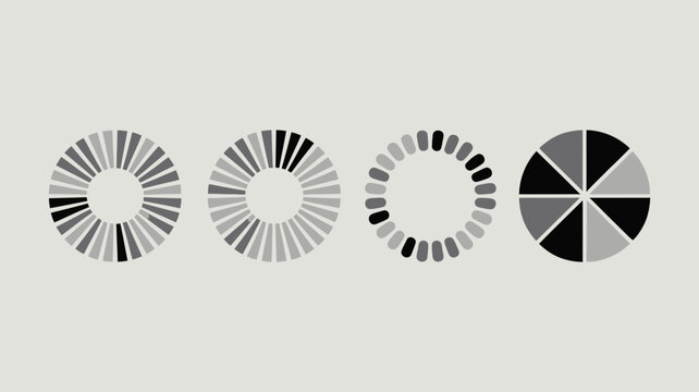 Modern geometric abstract pie charts and radial segments design illustration