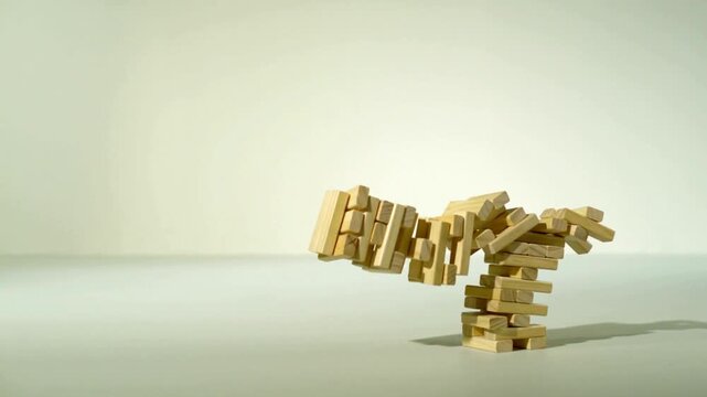 Wooden puzzle pieces, jigsaw fragments, 3D puzzle, wooden blocks, puzzle concept