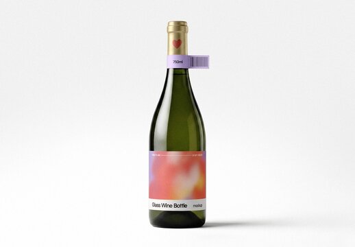 Wine Bottle Mockup For Beverage Label Branding And Packaging Design