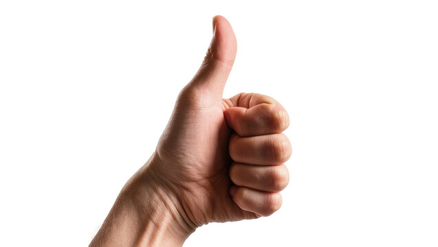 Human hand showing thumbs up gesture skin texture, clear skin