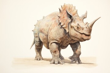 Fototapeta premium Triceratop dinosour full body dinosaur wildlife animal.