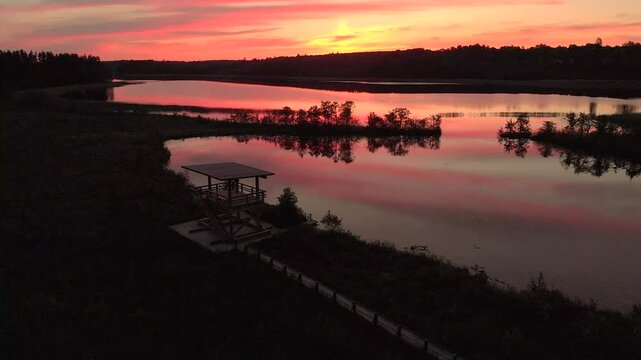sunrise over the lake