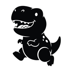 Cute Tyrannosaurus Rex Silhouette Vector Illustration © J-MEDIA
