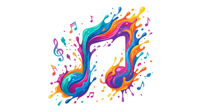 Vibrant colorful music note symbol.