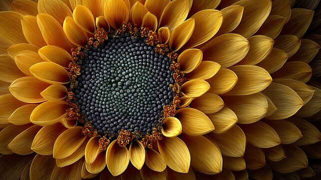 Sunflower center spiral seed pattern macro images