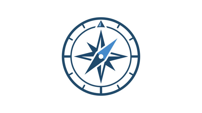 Classic Blue Compass Rose Navigation Tool.