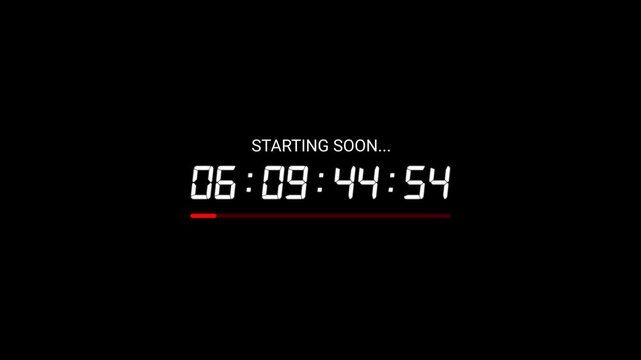 7 days countdown timer animation, seven day countdown animation in 1 minute on transparent background, one week countdown in 4k with Alpha channel.