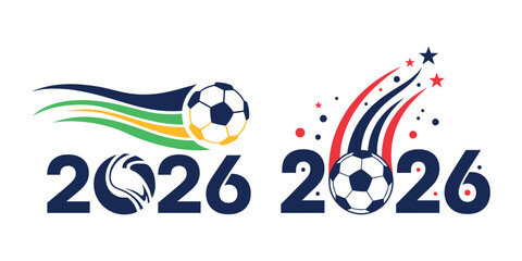 Vibrant soccer logos and typography for 2026 event © NazninSultana