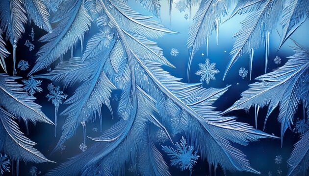 Eiskristalle Auf Einer Fensterscheibe
