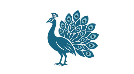 Fototapeta premium Elegant Peacock Bird Illustration with Feathered Tail.