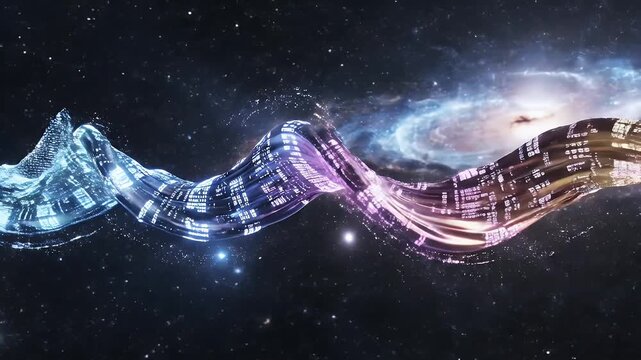 Digital data stream in outer space