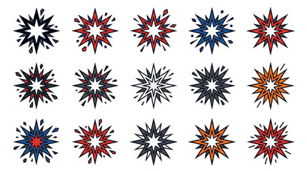 Collection of Starburst Explosions Graphic Elements. © Zadar