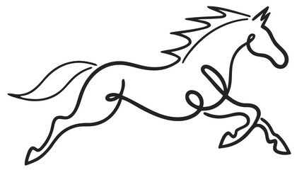 Fototapeta premium White Horse Vector Illustration with Tribal Silhouette Design