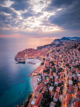 Dubrovnik, Croatia old town as viewed from over the Adriatic Sea