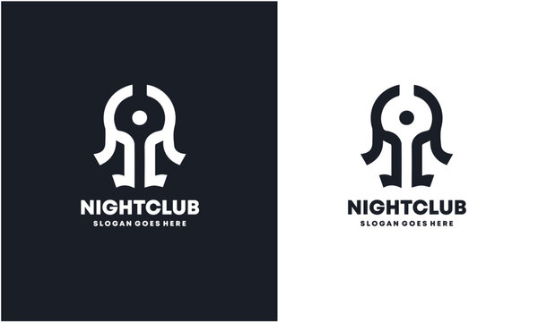 Nightclub Logo Design with Abstract Symbol and Placeholder Slogan