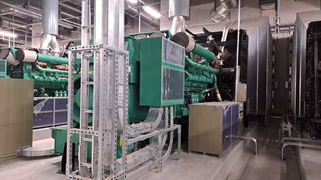Industrial Emergency Generator Room with Heavy Duty Cable Trays