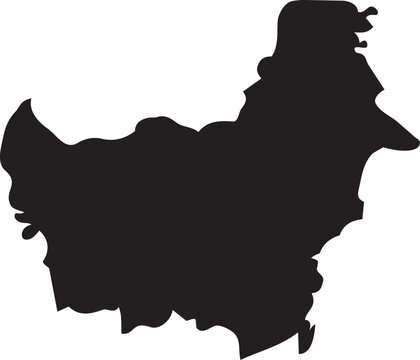 Black silhouette map of Borneo island a simple vector graphic for geographical representation and travel concepts isolated on a white background