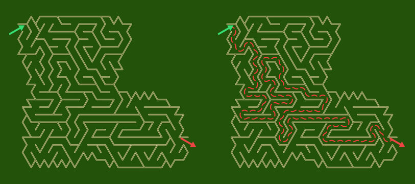 Santa boot maze worksheet vector, Christmas labyrinth printable sheet  