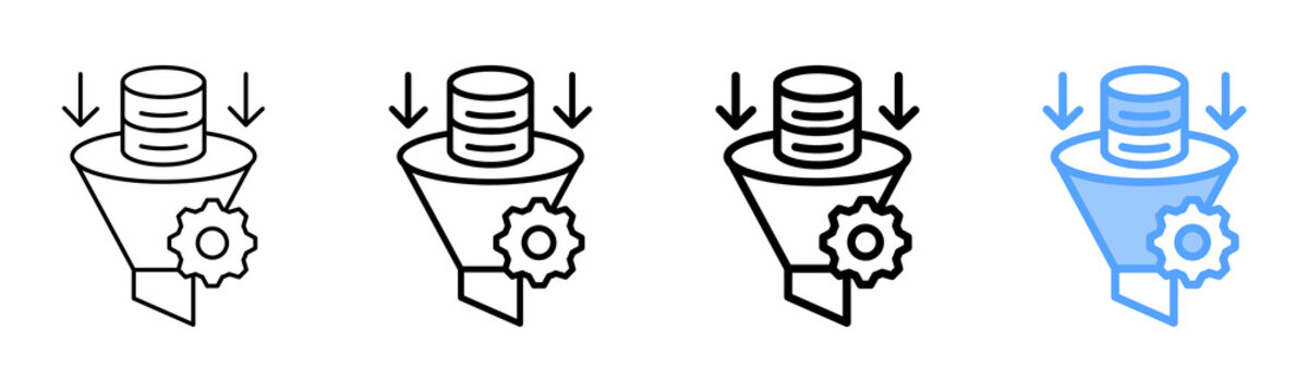 Data Filtering Different Style Outline Collection Set Icon