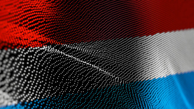 Luxemburg flag and digital technology illustration