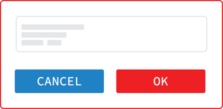 Flat ui dialog box with ok and cancel buttons Vector
