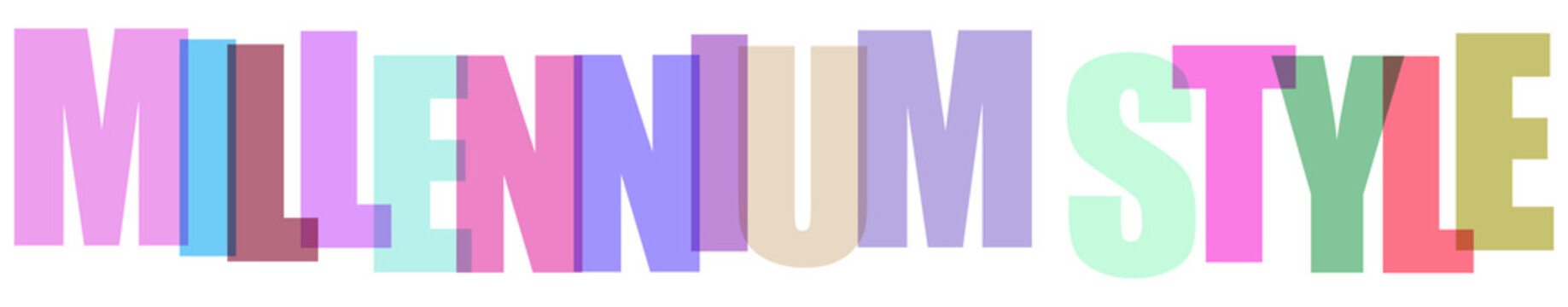 Millennium style colorful text graphic design element