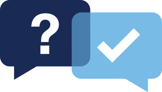 Question and Answer Speech Bubble Icon for Customer Support Frequently Asked Questions Online Help Desk and Troubleshooting Communication Interface