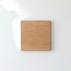 Naklejka premium Natural wood square blank surface, light and airy background with soft shadow