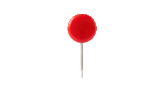 Red push pin isolated solated on transparent background