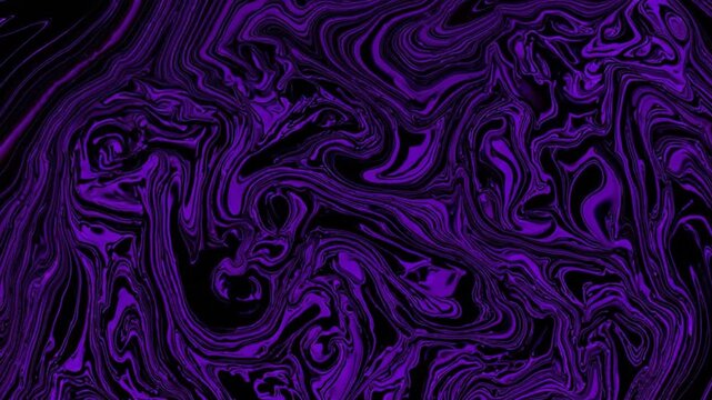 Vibrant purple and black swirling abstract pattern with wavy lines and curves