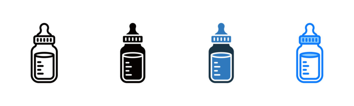 Baby Bottle icon multiple style vector illustration