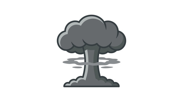 Mushroom cloud explosion symbol representing nuclear bomb detonation.