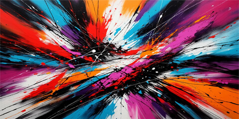 Obraz premium Abstract Colorful Watercolor Splash Background with Vibrant Fractal Swirls and Rainbow Paint Motion Design