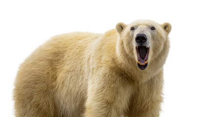 Polar bear with mouth open showing teeth and tongue © Isolde